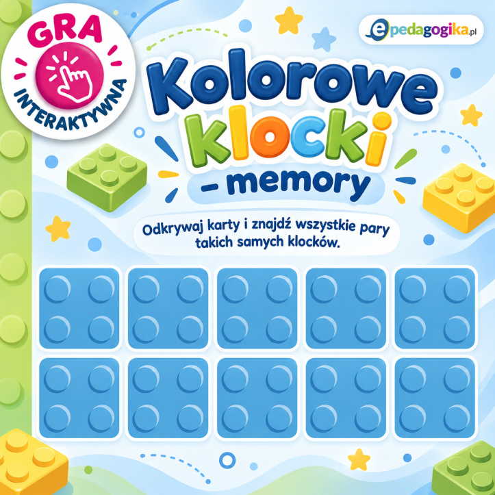 Kolorowe klocki – memory