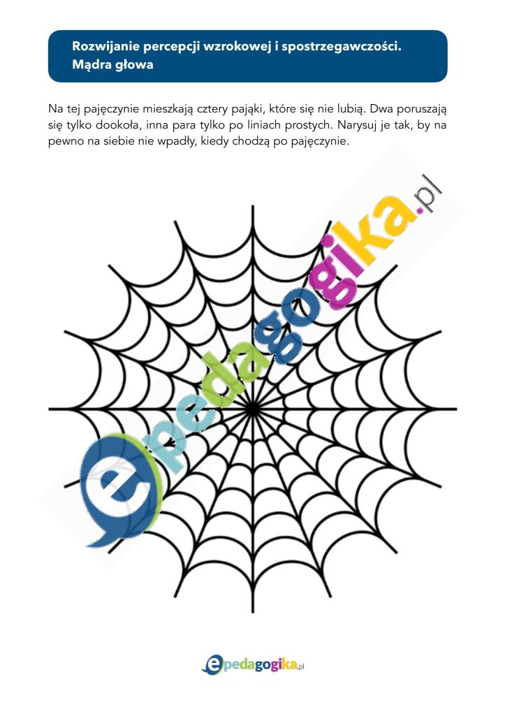 Instrukcja i karty pracy. Rozwijanie percepcji wzrokowej i spostrzegawczości. Mądra głowa-4