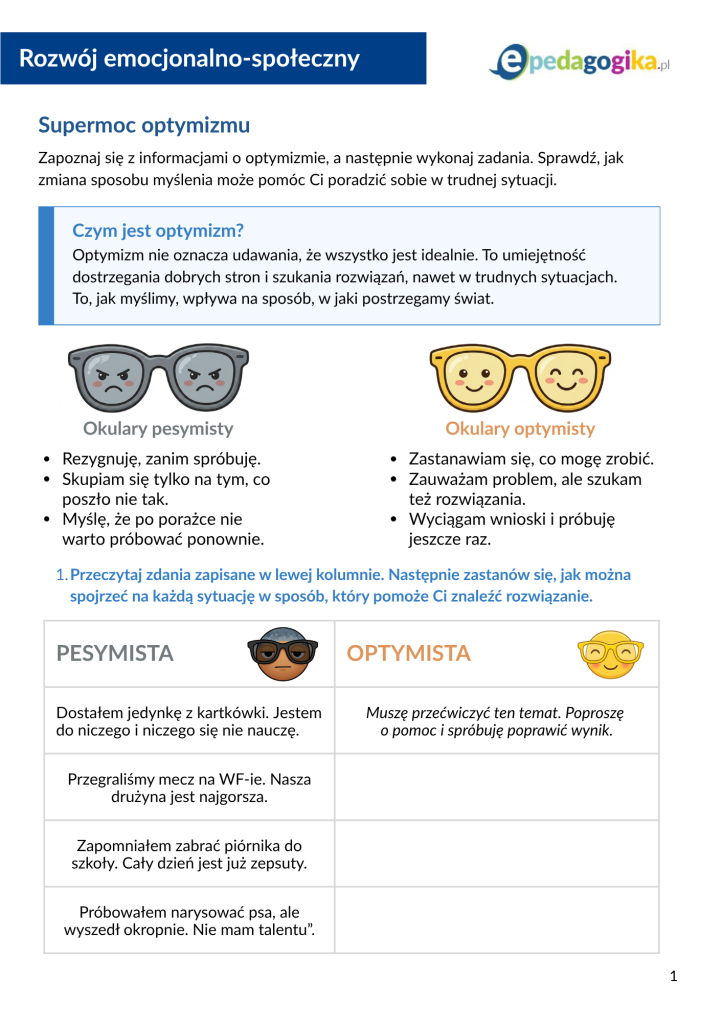 Supermoc optymizmu – karty pracy na trudniejsze chwile