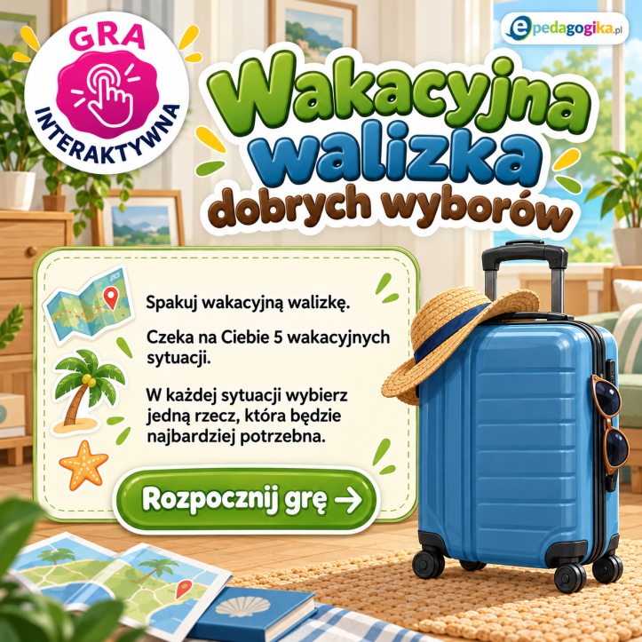 Wakacyjna walizka dobrych wyborów – multimedialna gra edukacyjno-terapeutyczna