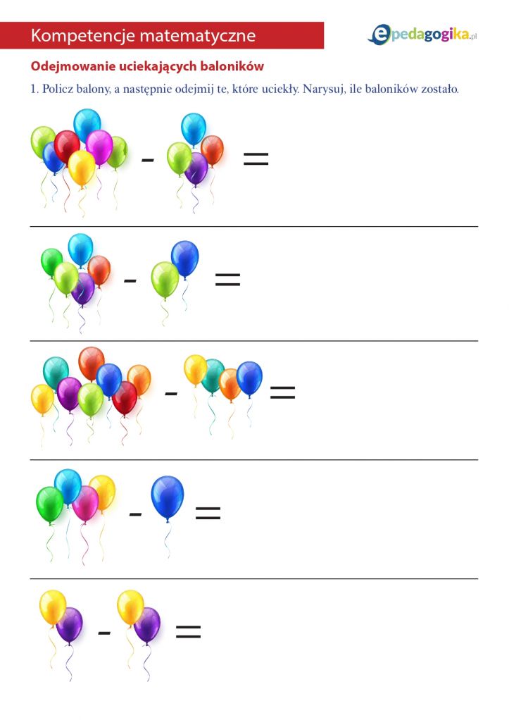 Odejmowanie uciekających baloników