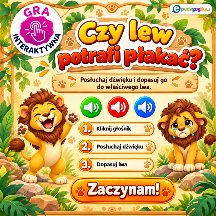 Czy lew potrafi płakać? Gra interaktywna o emocjach