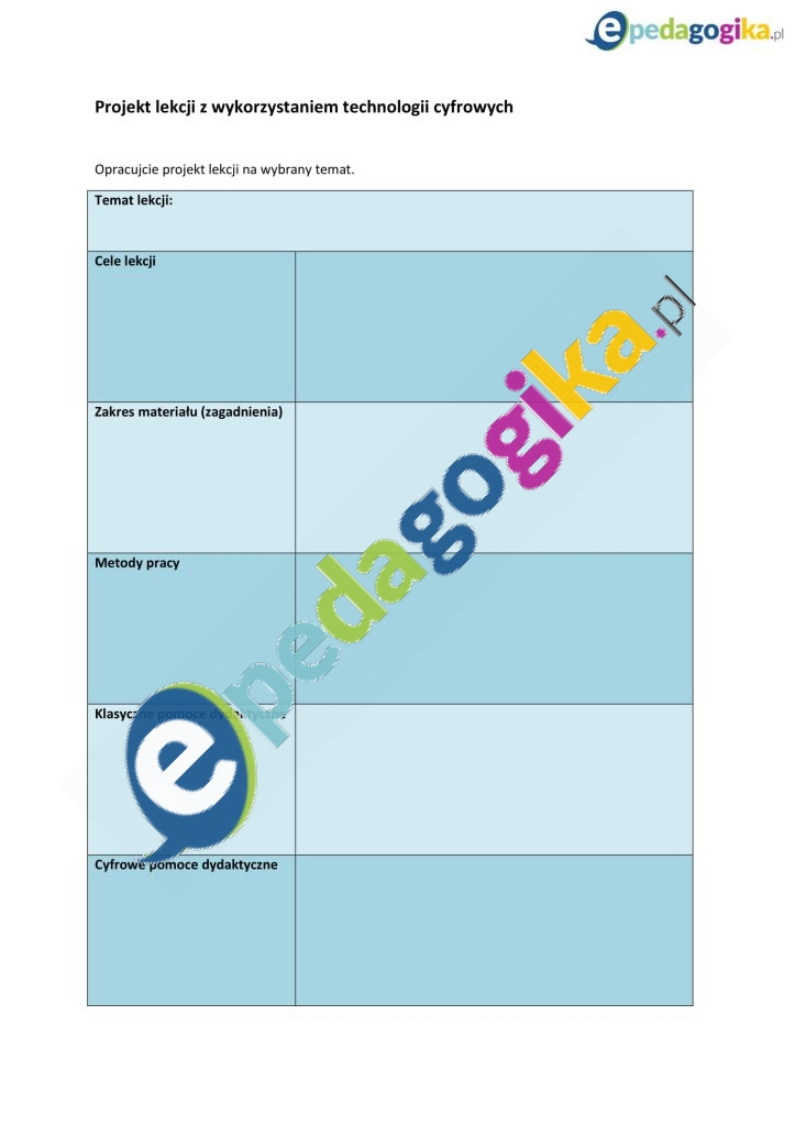 Projekt lekcji z wykorzystaniem technologii cyfrowych-1
