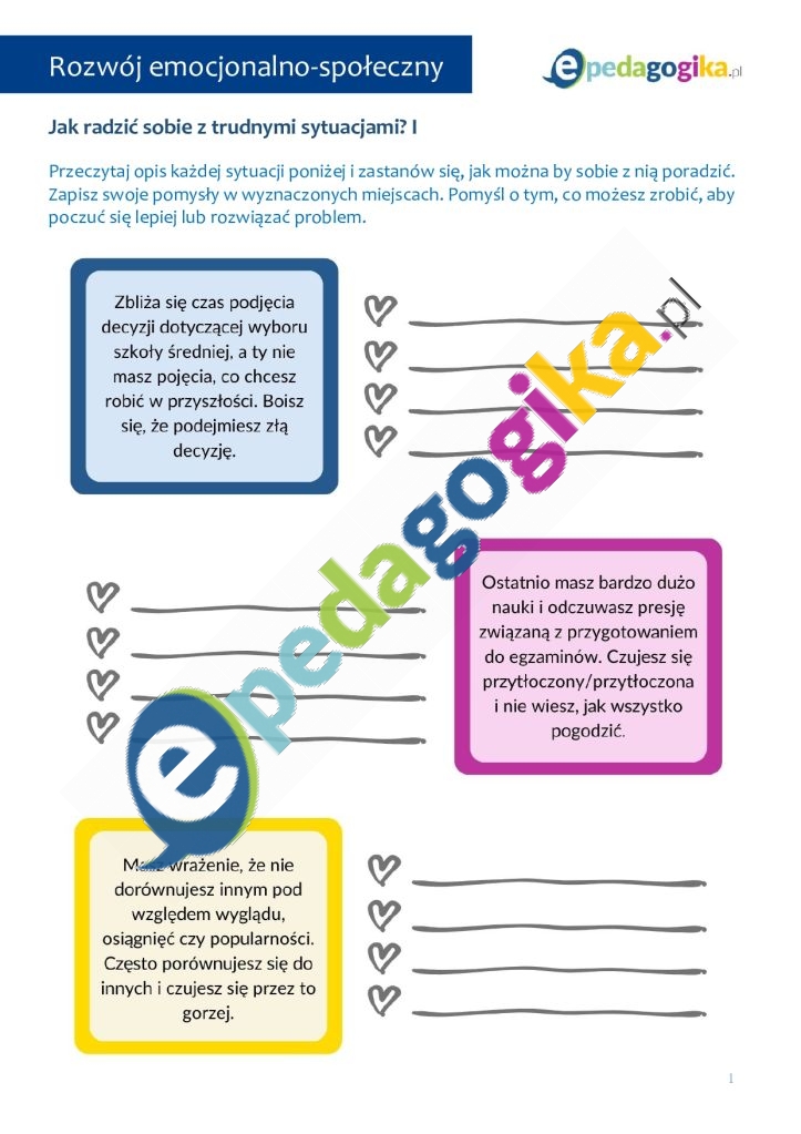   Wzmacniam siebie – rozwój emocjonalno-społeczny. Karty pracy dla uczniów z rodzin dysfunkcyjnych
