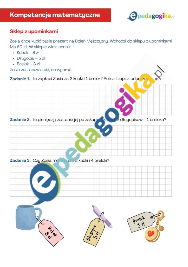   Matematyczne wyzwania na Dzień Mężczyzny. Karty pracy