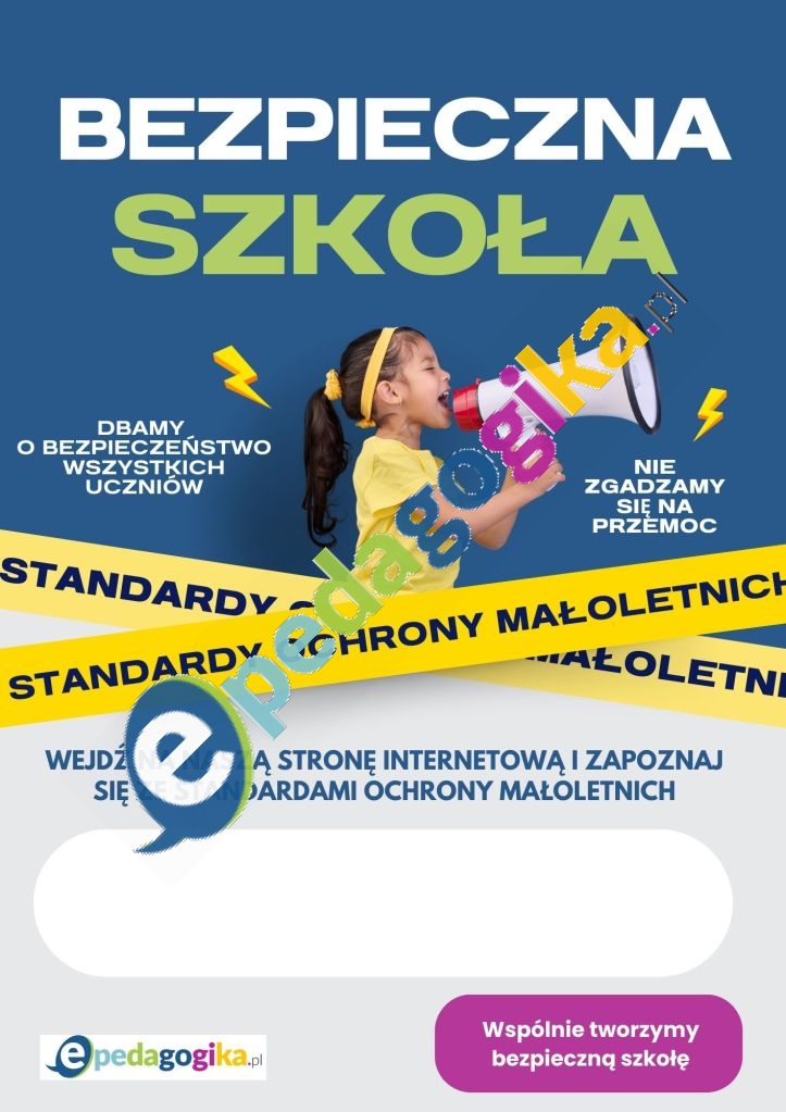 3. Plakat informujący o tym, jak można zapoznać się ze standardami ochrony małoletnich