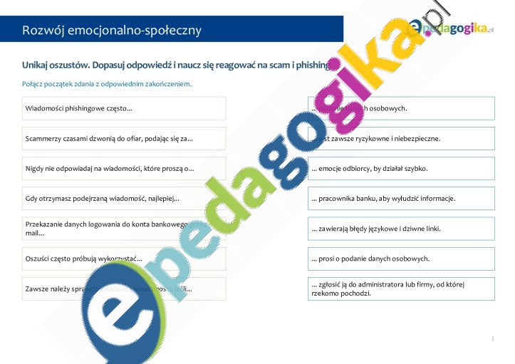   Jak rozpoznać scam i phishing? Karty pracy o bezpieczeństwie w sieci