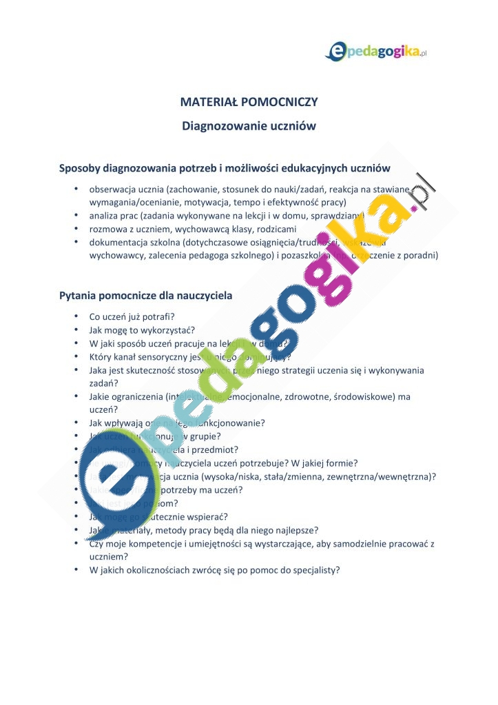 Materaił pomocniczy Diagnozowanie uczniów min