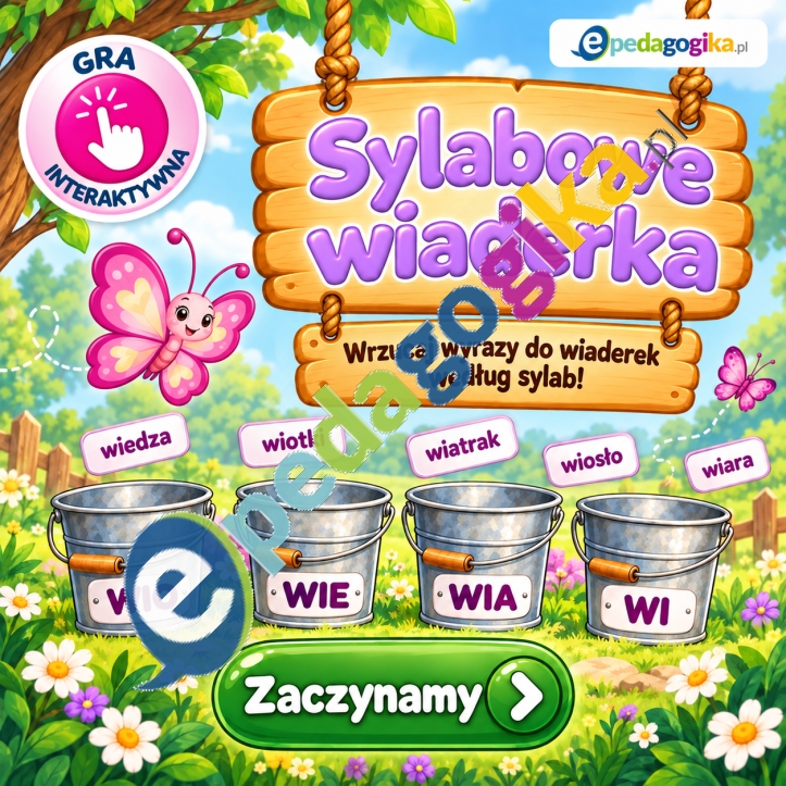 Sylabowe wiaderka w wiosennym ogrodzie