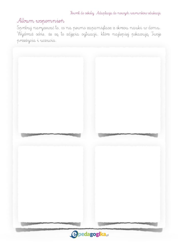 Powrót do szkoły – scenariusz pracy z uczniami klas I–III, którzy przechodzą adaptację do nowych warunków edukacji