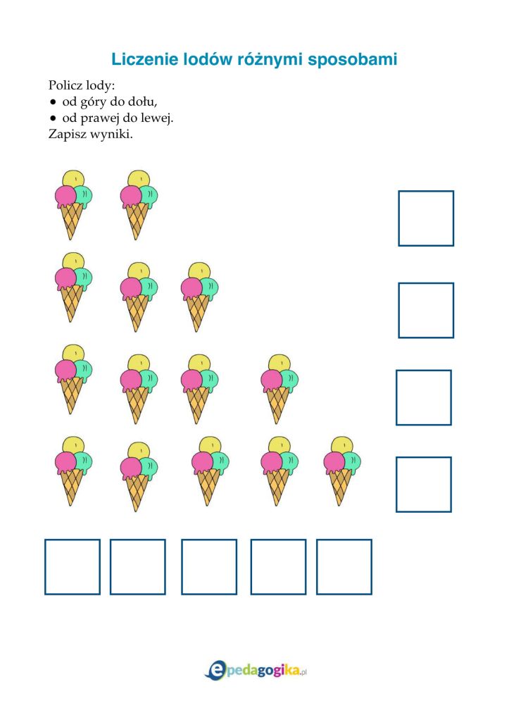 Liczenie lodów różnymi sposobami