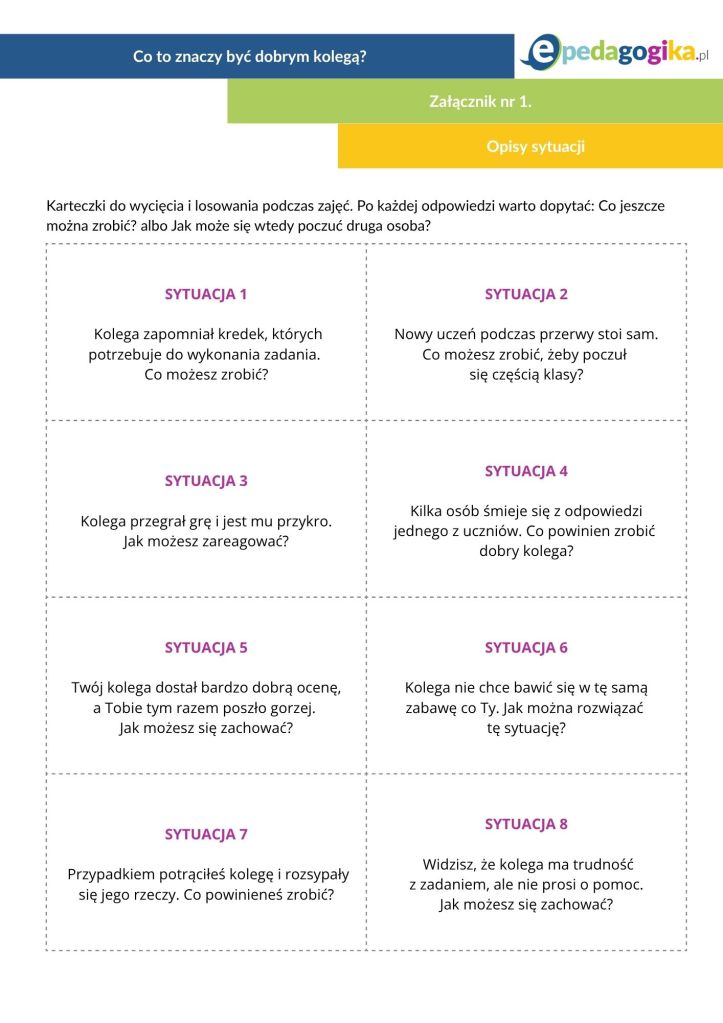 Co to znaczy być dobrym kolegą? Scenariusz zajęć na Dzień Chłopaka