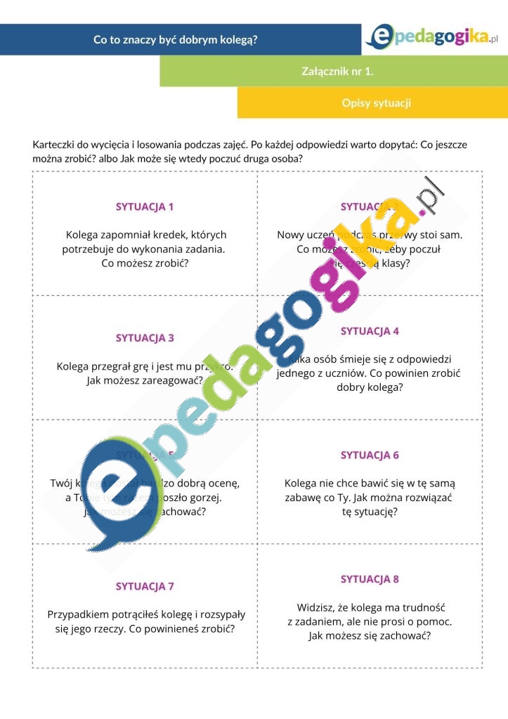 Co to znaczy być dobrym kolegą? Scenariusz zajęć na Dzień Chłopaka