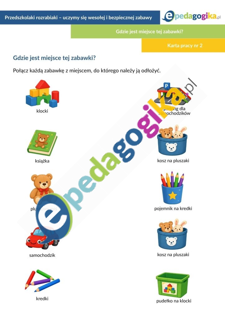 Karta pracy 2. Gdzie jest miejsce tej zabawki
