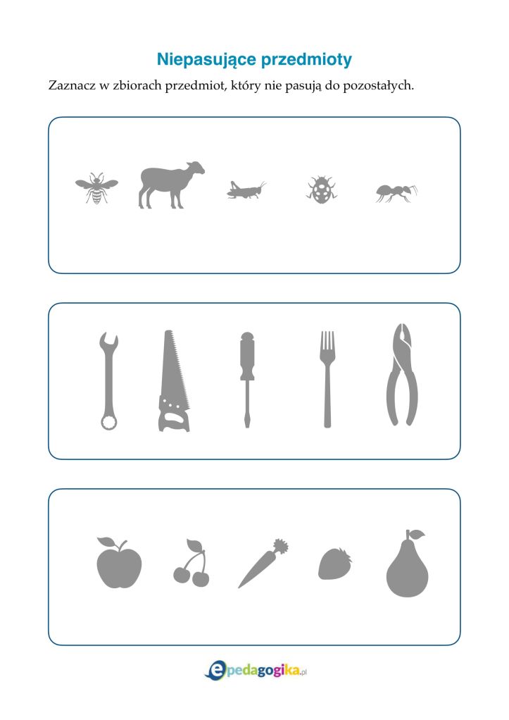 Niepasujące przedmioty