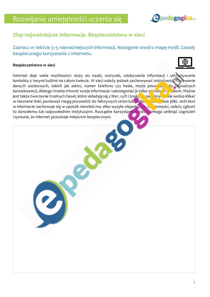 Czy to ważne? Ćwiczenia rozwijające umiejętność selekcjonowania informacji.  Złap najważniejsze informacje 