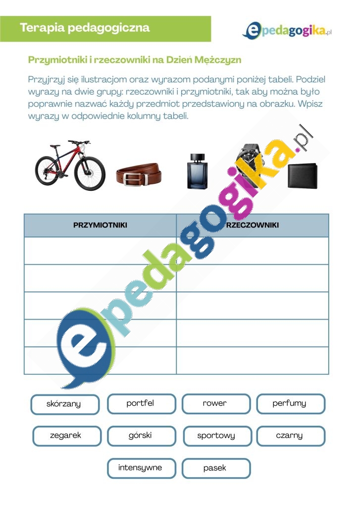 Przymiotniki i rzeczowniki na Dzień Mężczyzn