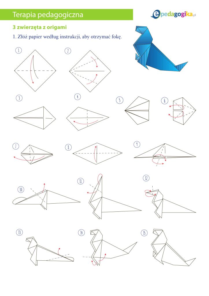 3 zwierzęta z origami