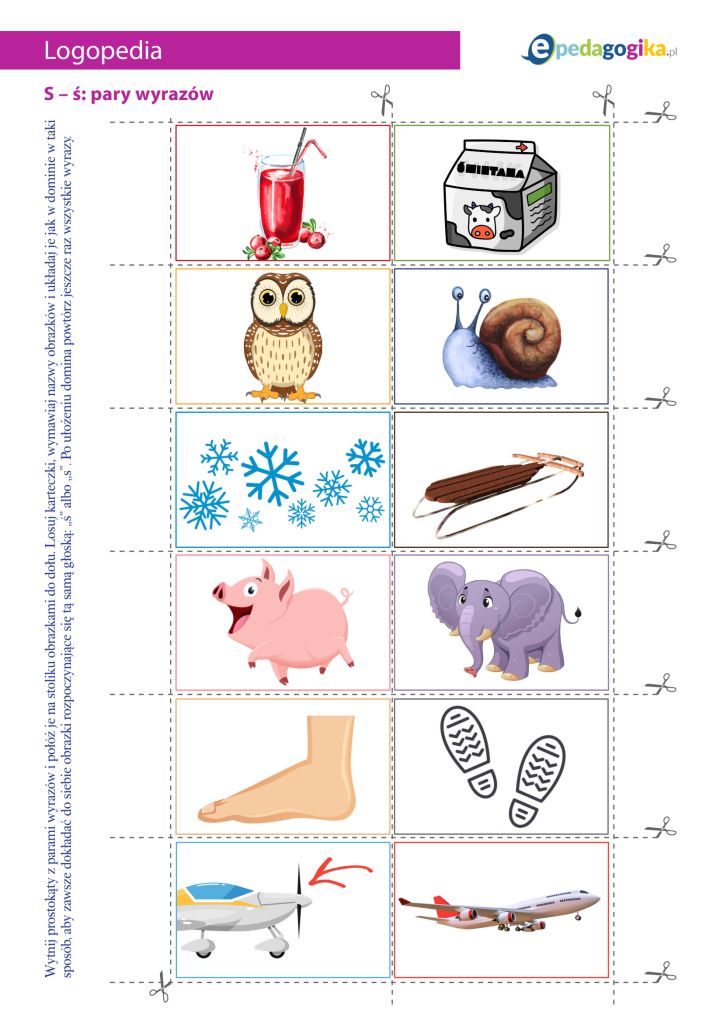 S – ś: pary wyrazów