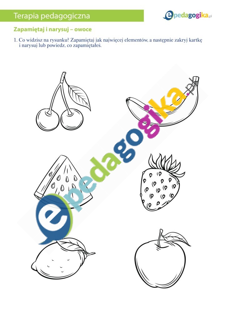 Zapamiętaj i narysuj – owoce-1