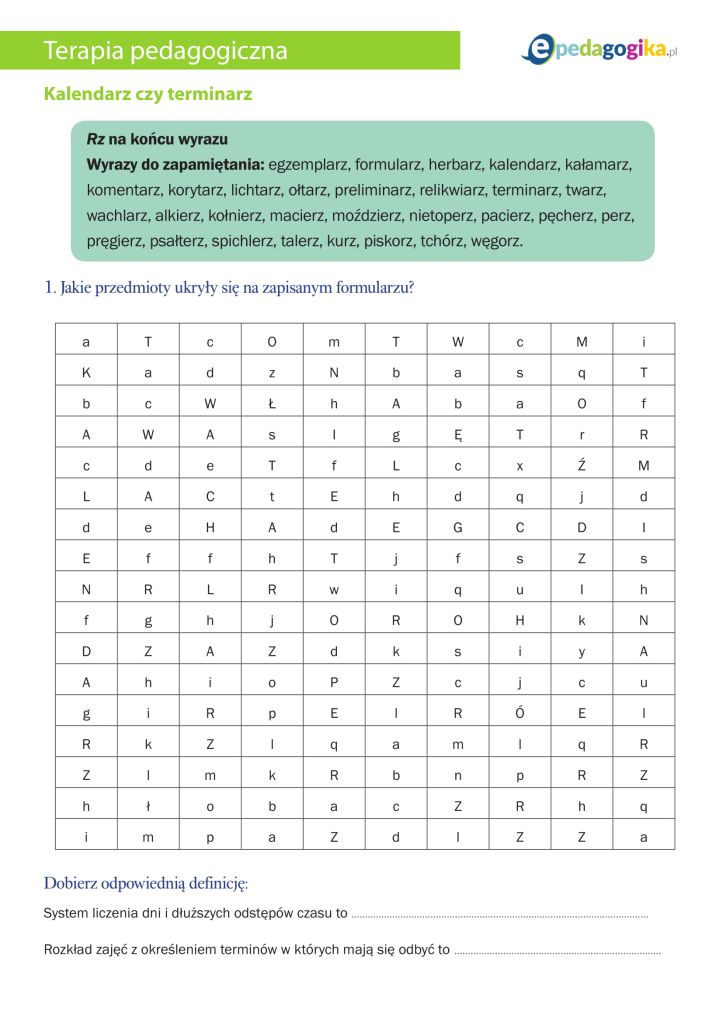 Kalendarz czy terminarz