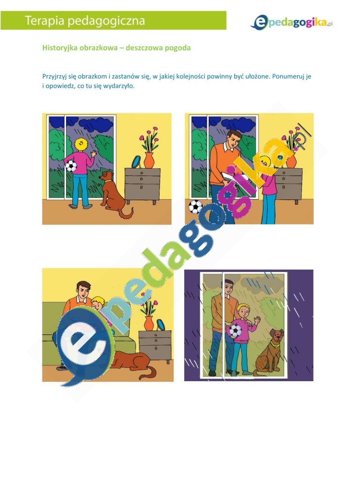 Historyjka obrazkowa - deszczowa pogoda-1