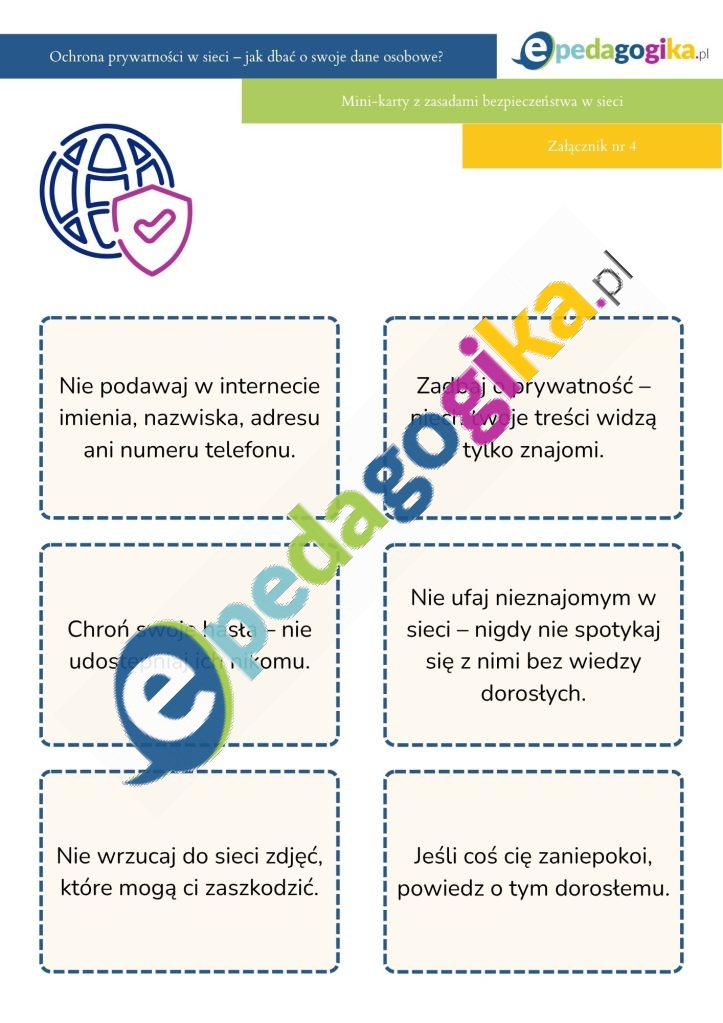   Ochrona prywatności w sieci – jak dbać o bezpieczeństwo danych osobowych? Scenariusz lekcji na godzinę wychowawczą w szkole podstawowej