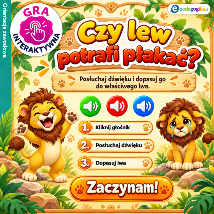 Czy lew potrafi płakać? Gra interaktywna o emocjach