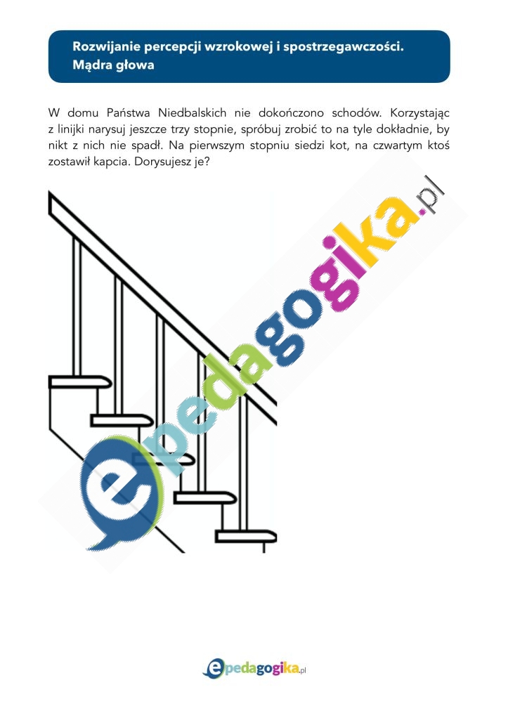 Instrukcja i karty pracy. Rozwijanie percepcji wzrokowej i spostrzegawczości. Mądra głowa-3