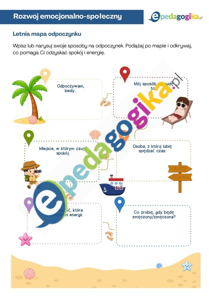 Letnia mapa odpoczynku