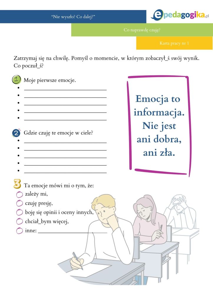 Nie wyszło. Co dalej? Scenariusz zajęć psychoedukacyjnych dla uczniów klasy VIII szkoły podstawowej po egzaminach próbnych