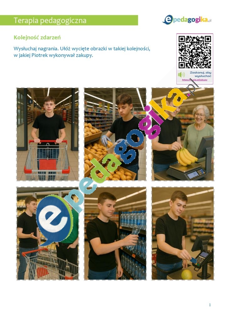   Zakupy w supermarkecie – karty pracy do nauki codziennych umiejętności