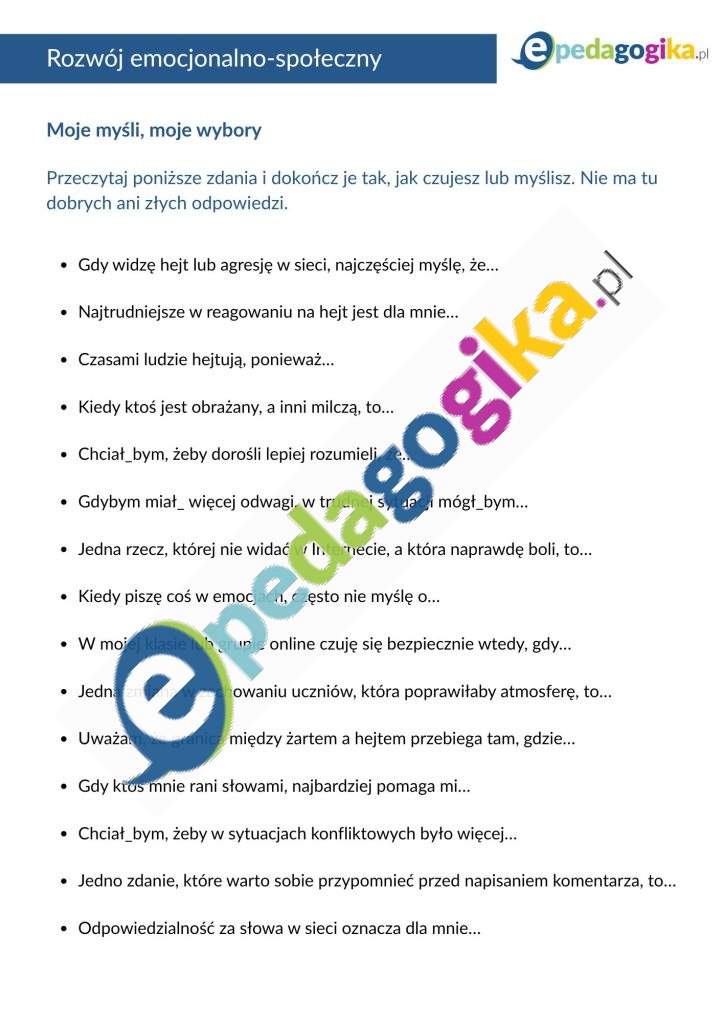 Moje myśli, moje wybory