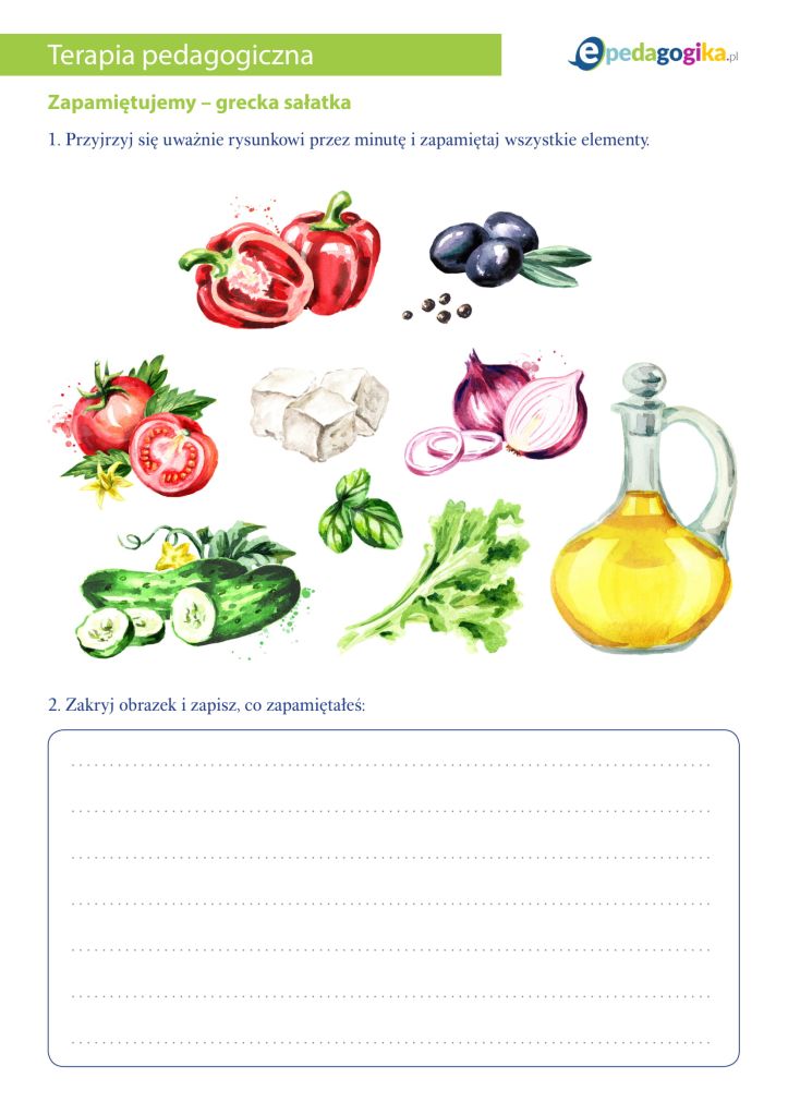 Zapamiętujemy - zestaw 6 kart pracy