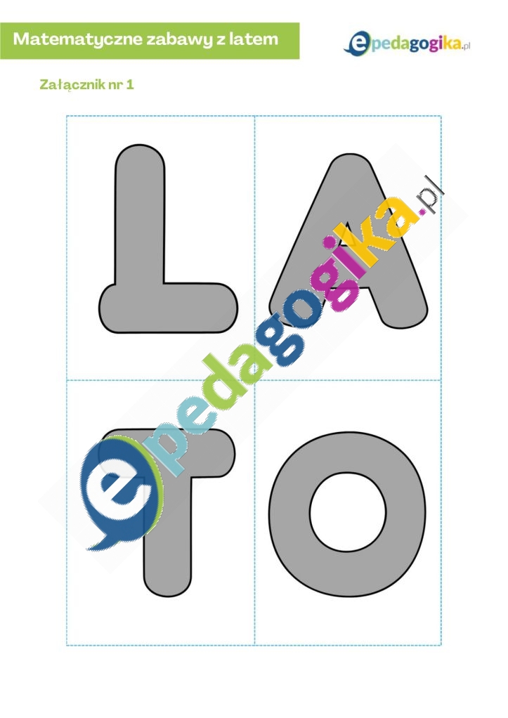  Lekcja otwarta – scenariusz zajęć rewalidacyjnych. Matematyczne zabawy z latem 