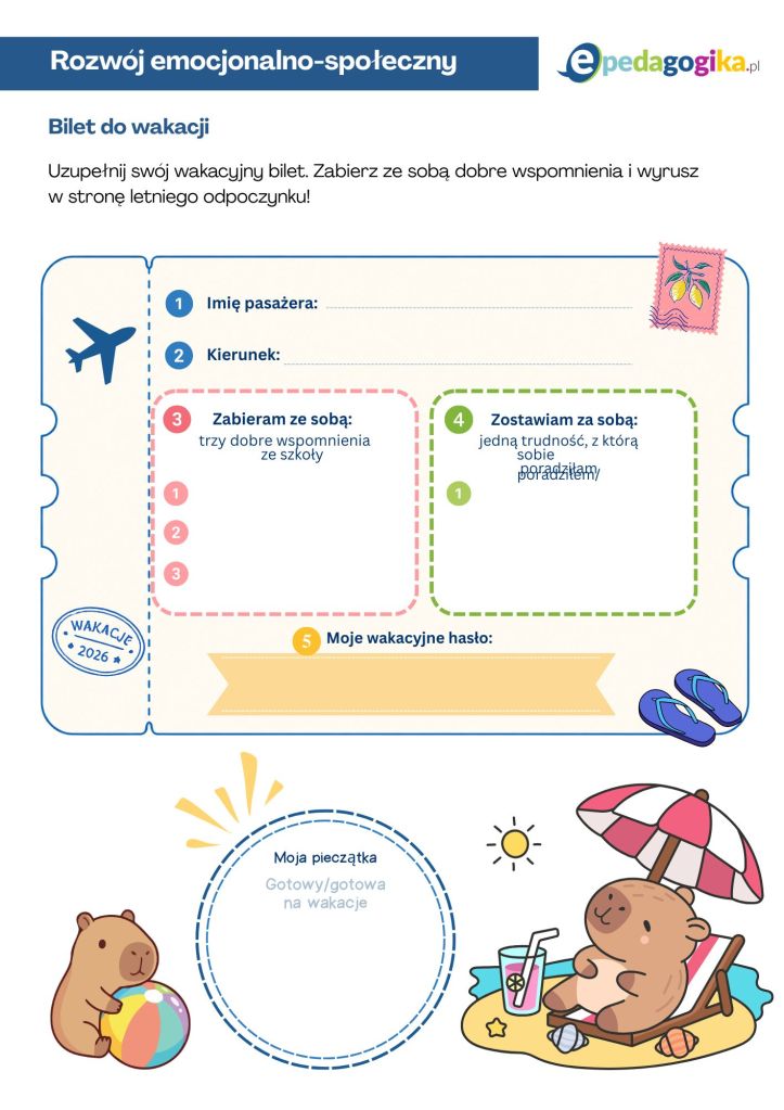Wakacyjny start! Karty pracy na spokojne zakończenie roku szkolnego