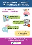   Plakat: Jak nie dać się oszukać w internecie – myśl krytycznie i sprawdzaj informacje!