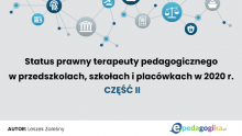 Status prawny terapeuty pedagogicznego w przedszkolach, szkołach i placówkach