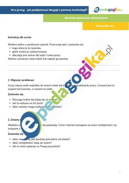 Zalacznik nr 1. Zjawiska społeczno-ekonomiczne