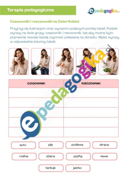 Czasowniki i rzeczowniki na Dzień Kobiet
