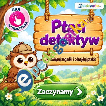 Kolorowa gra edukacyjna z sowie detektywem