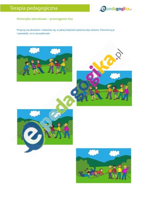 Historyjka obrazkowa - przeciąganie liny-1