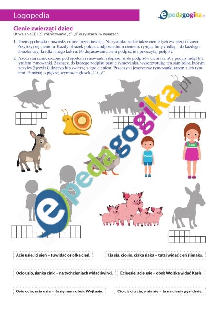 Cienie zwierząt i dzieci-1