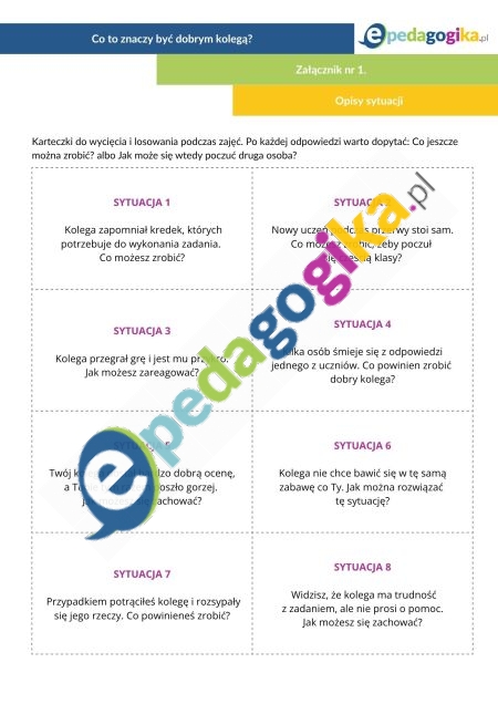Co to znaczy być dobrym kolegą? Scenariusz zajęć na Dzień Chłopaka