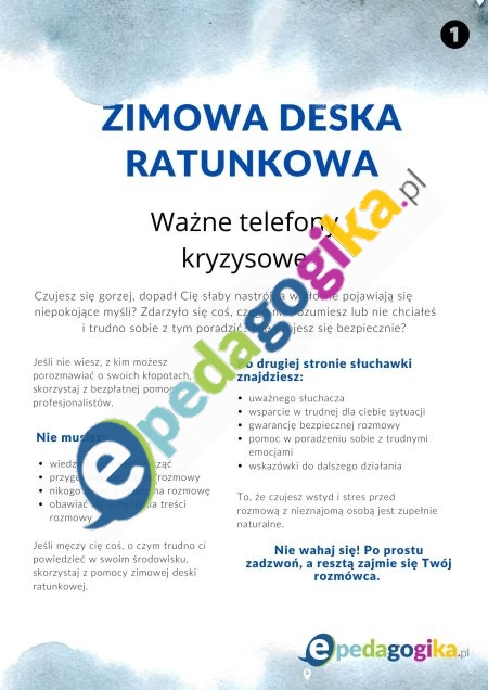   Zimowa deska ratunkowa – powiedz uczniom, gdzie mogą szukać pomocy w czasie ferii