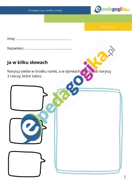   Scenariusz zajęć rewalidacyjnych. Pierwsze spotkanie – budowanie relacji i ustalanie zasad współpracy