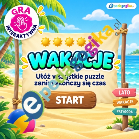 Wakacyjny start gry puzzlowej