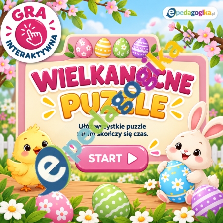 Wielkanocne puzzle z wesołymi zwierzakami
