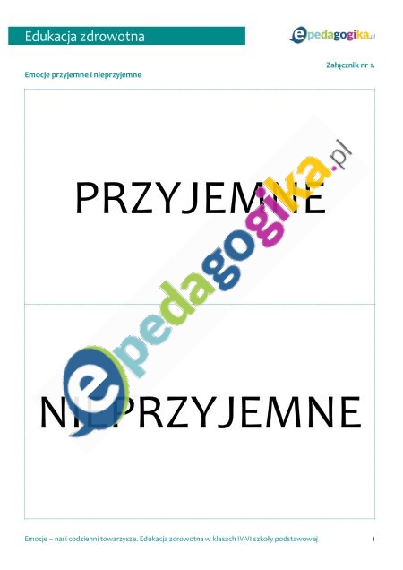   Emocje – nasi codzienni towarzysze. Edukacja zdrowotna w klasach IV-VI szkoły podstawowej
