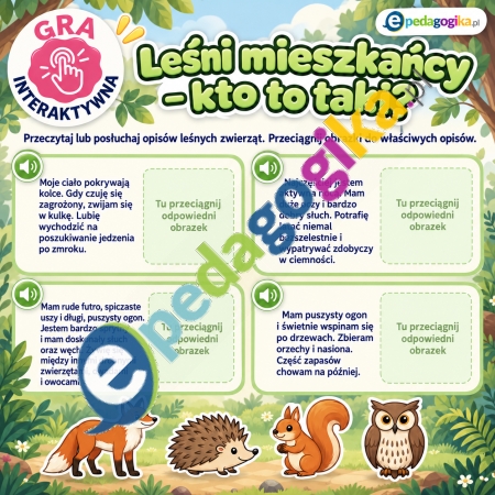 Leśni mieszkańcy – gra interaktywna